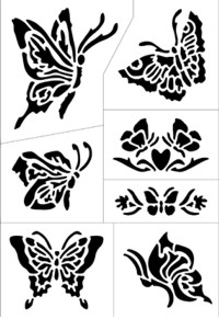 art Tattoo Stencil - Butterflies (AT-26)