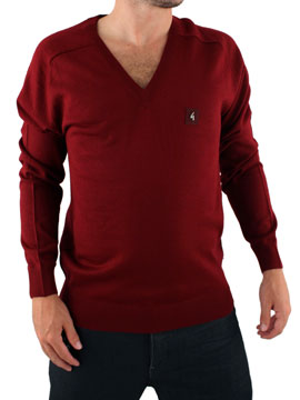 Burgundy V-Neck Knit