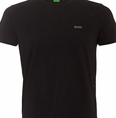 Hugo Boss Green Mens Tee Black Regular Fit Crew Neck T-Shirt Black L
