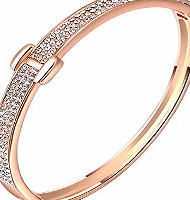 joyliveCY Elegant Hand Chain Charm Bracelet WomenS Jewelry Plated Bling 18K Rose Gold Special H Shaped