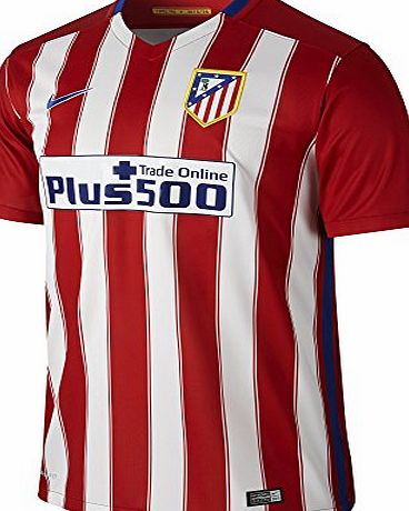 Nike Mens ATM SS Home Stadium First Equipment Atletico De Madrid Jersey - Red/Varsity Red/Football White/Drenched Blue, Medium