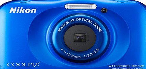 Nikon COOLPIX S33 Compact Digital Camera (13.2 MP, CMOS Sensor, 3x Zoom, 2.7 inch LCD) - Blue