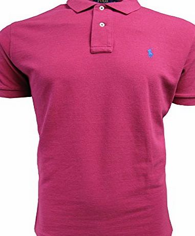Ralph Lauren Mens Polo Shirt Classic Fit Pink Heather, Dark Pink, X-Large