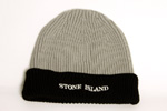 Mens Light Grey & Black Fine Ribbed Knitted Hat