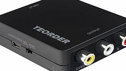 Teorder HDMI to 3 RCA/Composite AV/CVBS Converter 1080P Composite Video Audio Adapter for Xbox/PS4/PS3/PC/Laptop/TV/STB/VHS/VCR/Camera/DVD/Blu-ray Player/Support PAL/NTSC with USB Charge Cable