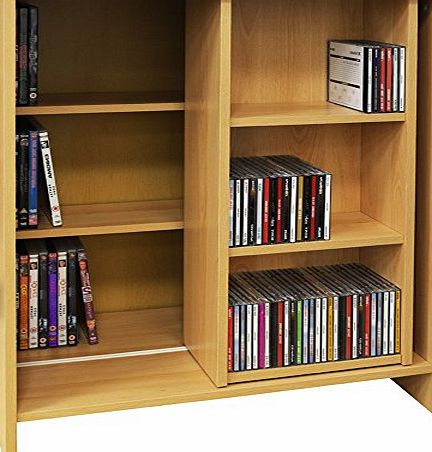 WATSONS SLIDE - Media Storage Bookcase / Display Shelves - Oak