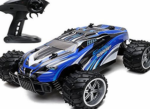 Wishtime Remote Control Car 1:16 Scale Offroad Radio RC Car with Speed of 20km/h 2.4Ghz 4WD for Kid Great Gift(COLOR AT RANDOM: Blue, Red )