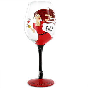 50th Birthday Tallulah Chic Wine Glass