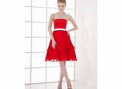 A-line Backless Strapless Draped Bow Belt