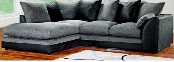 Abakus Direct Dylan Byron Corner Group Sofa Black and Charcoal Right or Left (Black Left)