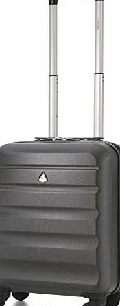 Aerolite Hard Shell 4 Wheel Spinner Super Lightweight Hand Luggage Cabin Travel Suitcase (21``, 55cm, 33L, Charcoal) - Suitable for all major airlines, including Ryanair and Easyjet