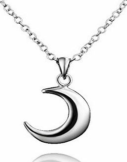 AmberMa ``Moon Touch`` Crescent Moon Pendant Necklace Sterling Silver Fashion for Women Girls