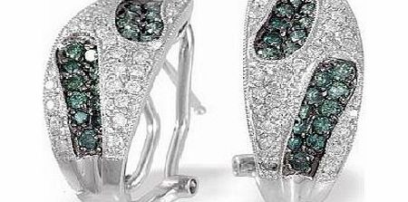 White Gold Diamond Blue Diamond Earrings (867)