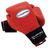 ampro Luxor Pro Spar Velcro Sparring Glove Red 16oz