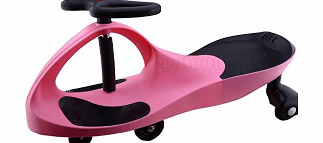 AMS SWING WIGGLE GYRO RIDE ON CAR NO PEDALS NO BATTERIES GREAT FUN 5 COLOUR (PINK)
