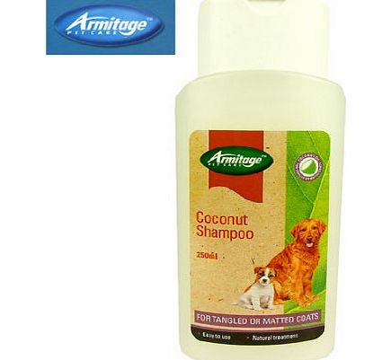 Armitage Pet Care Coconut Dog Shampoo 250ml (For Tangled or Matted Coats.. easy to use, natural treatment..Co