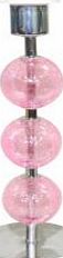 Artesia Pink Crackled Glass Effect Table Lamp Base