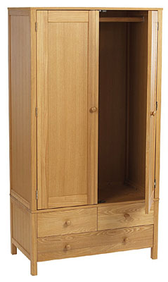 ash WARDROBE DOUBLE WITH DRAWERS ASHDOWN