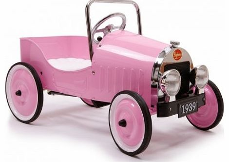 Baghera 80 x 50cm Childrens Classic Metal Pedal Car (Pink)