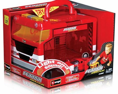 31201 Race and Play Portable Garage Ferrari Electronic Garage and Ferrari Scale 1:43