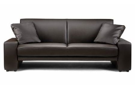 Bedworld Discount Supra Brown Faux Leather Sofa Bed