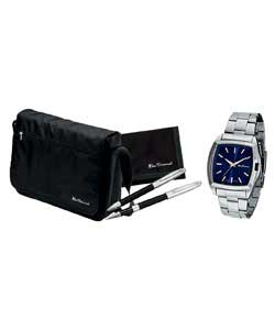Gents Quartz Watch, Bag, Pen and Wallet Set