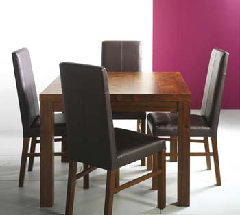 Panama Square Dining Set in Brown