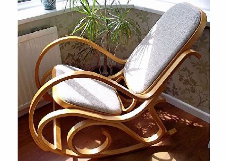 NEW BENTWOOD PADDED SEAT ROCKING CHAIR BIRCH WOOD THONET LIVING BED ROOM CONSERVATORY MATERNITY