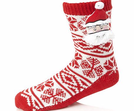 1 Pack Santa Cosy Socks, Red BR61N24FRED