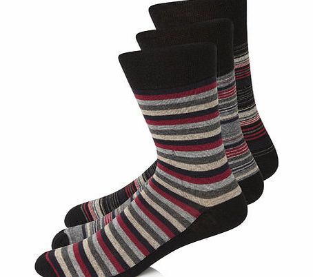 3pk Gentle Grip Socks, Red BR61G05FRED
