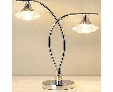 Bhs Chrome Marina 2 Light Table Lamp, chrome
