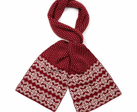 Fairisle Scarf, Red BR63S25FRED