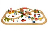 BigJigs Complete Wooden Train Railway System - 101 Piece Town and Country Train Set (Compatible with leading