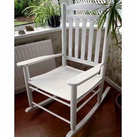 NEW TRADITIONAL FARMHOUSE STYLE WHITE ROCKING CHAIR LIVING BED ROOM CONSERVATORY