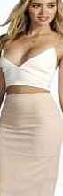 boohoo Bandage Body Form Midi Skirt - nude azz07198