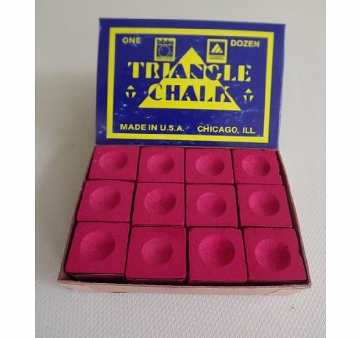 Box of 12 Red Triangle ``King of them all`` Pool and Snooker Table Chalks,