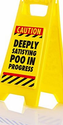 Boxer ``Satisfying Poo Warning Sign, Plastic, Yellow
