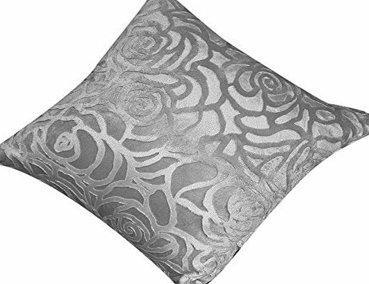 Broadfashion 43 x 43CM Square Floral Decorative Throw Pillow Case Cushion Cover Home Sofa Bed (Silver Gray)