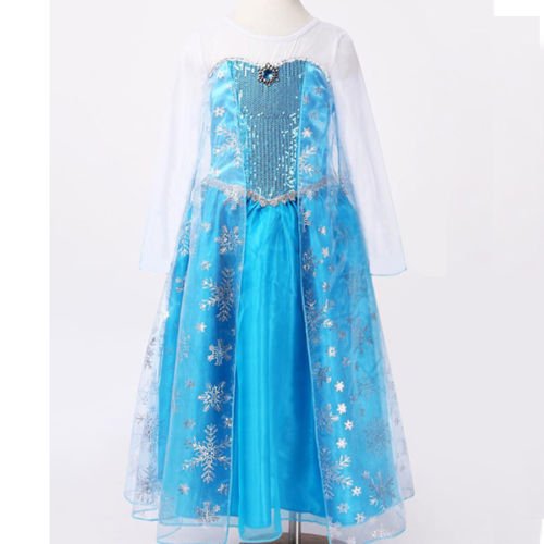 Burlesque Box Disneys Frozen Queen Elsa Syle Girls Princess Fancy Dress Costume Party Outfit WITH FREE CROWN AND W