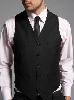 Burton Black Slim Mod Fit Suit Waistcoat