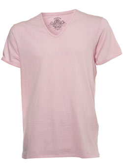 Pink Deep V-Neck T-Shirt