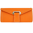 Buti Orange Embossed Leather Envelope Clutch