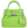 Pistachio Green Leather Buckled Strap Compact Tote