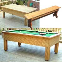 BWL The Evergreen Outdoor Pool Table Set 3 7 x 4 Foot