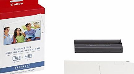 Canon KP-36IP Ink/Paper for Selphy Series Printers - 36x 4`` x 6`` Postcard Size