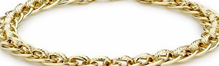 Carissima Gold Carissima 9ct Yellow Gold Diamond Cut Rollerball Bracelet 19cm/7.5``