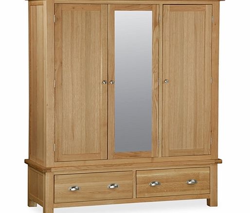 Carlisle Oak Triple Wardrobe with Mirror 584.017
