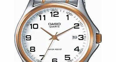 Casio MTP-1188G-7BER Mens Quartz Watch with White Dial Analogue Display and Silver Stainless Steel Bracelet
