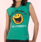 Womens Smiley Prosperity T-Shirt Green