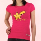 Womens Smiley Star Print T-Shirt Pink